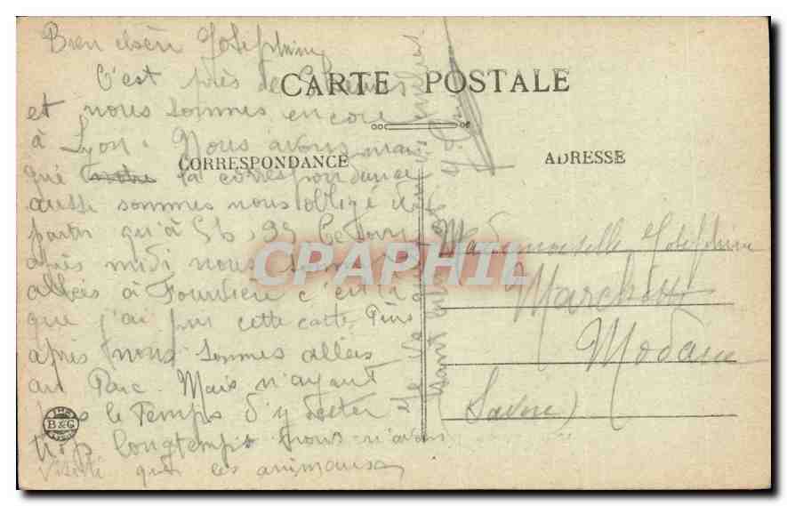 CPA Lyon Notre Dame de Fourvriere l'Abside  — Verso