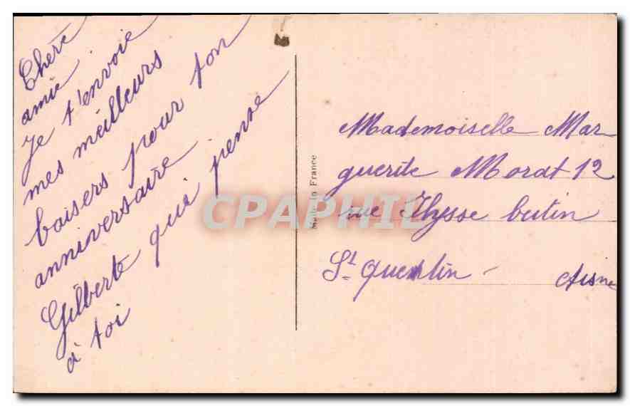 CPA Anniversaire Femme — Rückseite