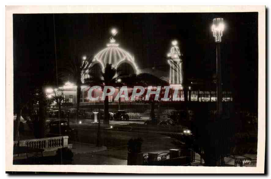 CPA La Douce France Cote d'Azur Nice le Casino de la Jetee vu la nuit 