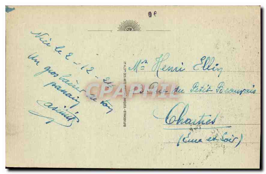 CPA Nice vue generale le chateau et le Mont Boron  — Rückseite