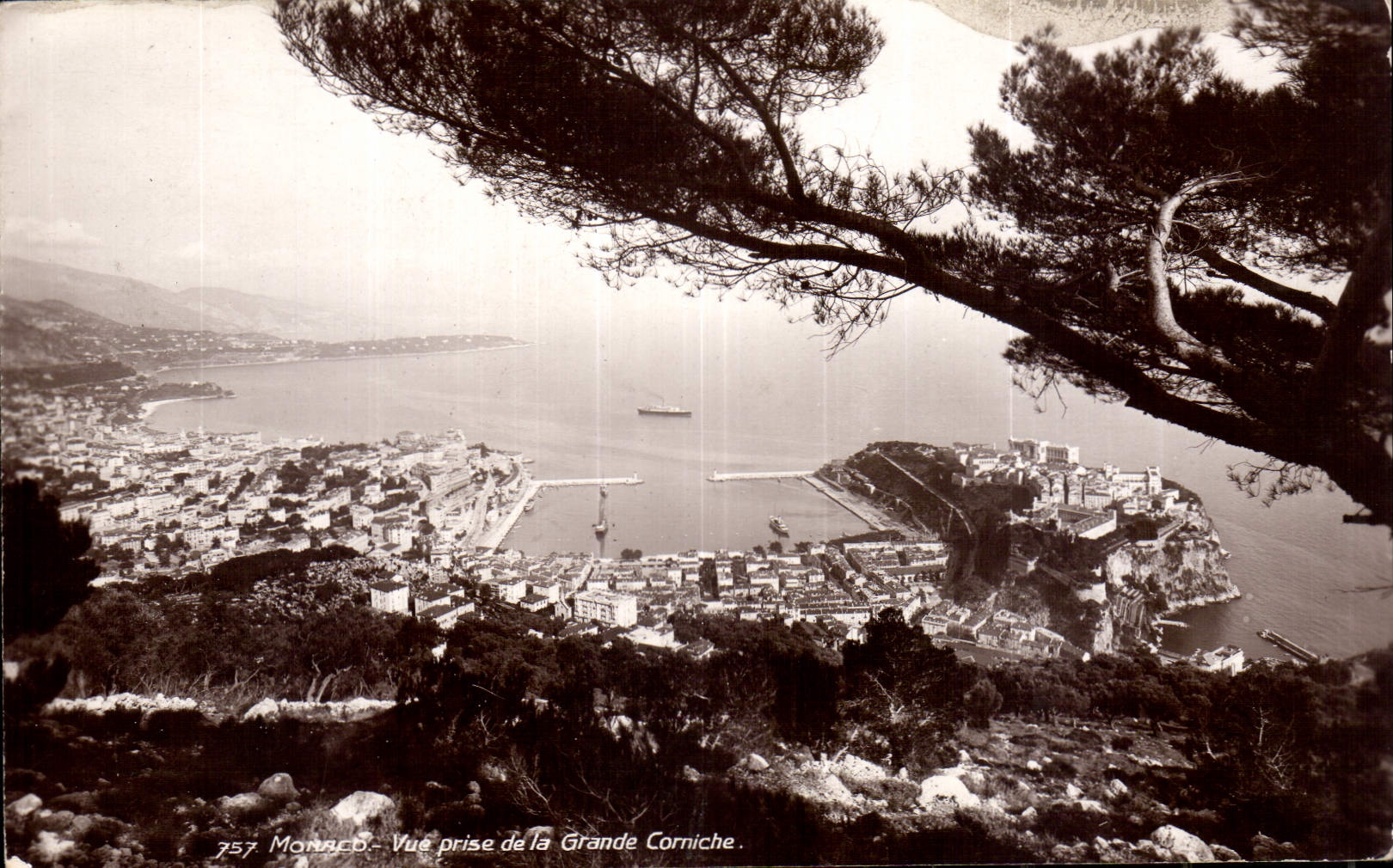 CPA Monaco vue prise de la Grande Corniche 