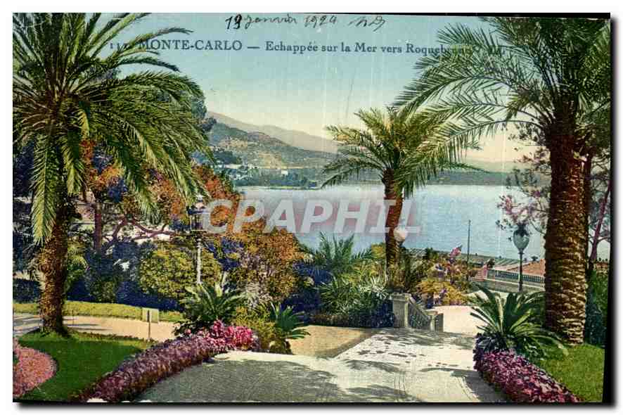 CPA Monte Carlo Echappee sur la Mer vers Roquebrune 