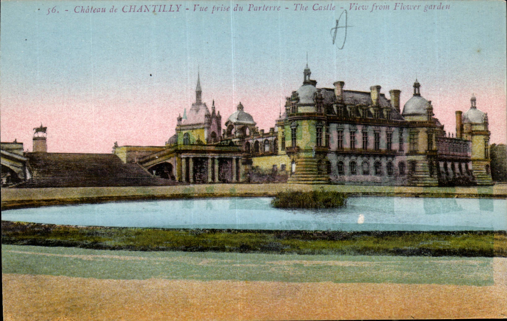 CPA Chateau de Chantilly vue prise du Parterre 