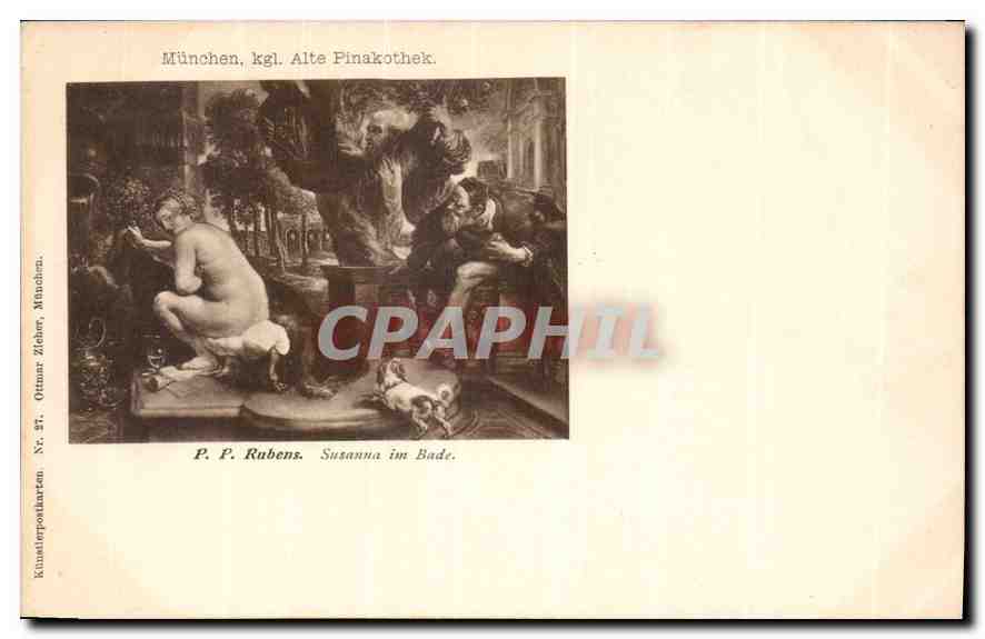 CPA Munchen Susanne im Bade Rubens