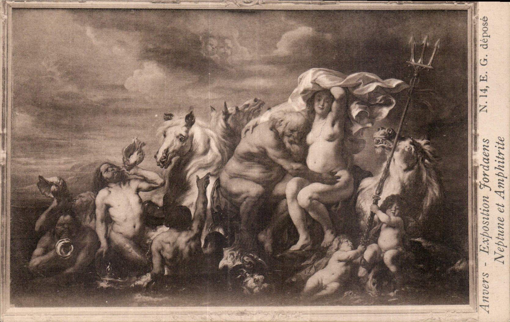 CPA Anvers Exposition Fordaens Neptune et Amphitrite 