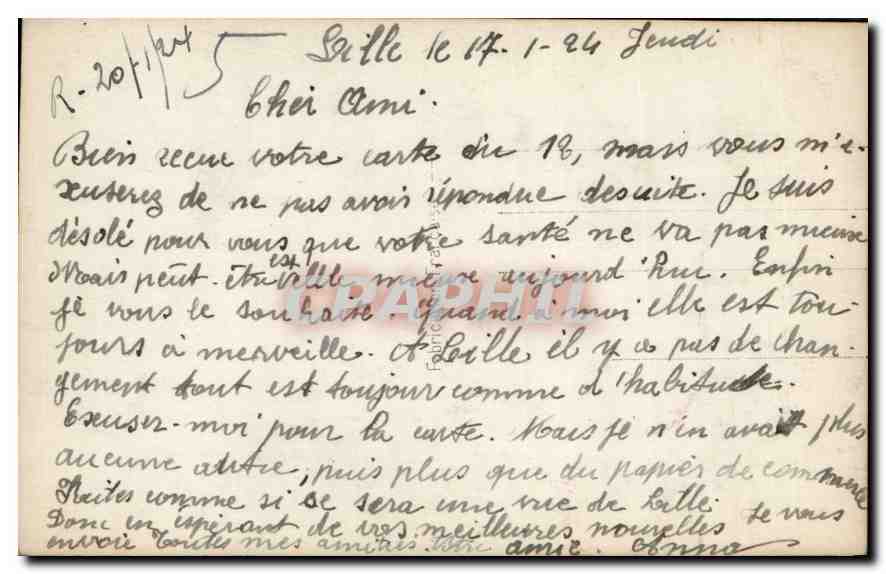 Jeune femme — portrait — Bleuet 254 — Verso
