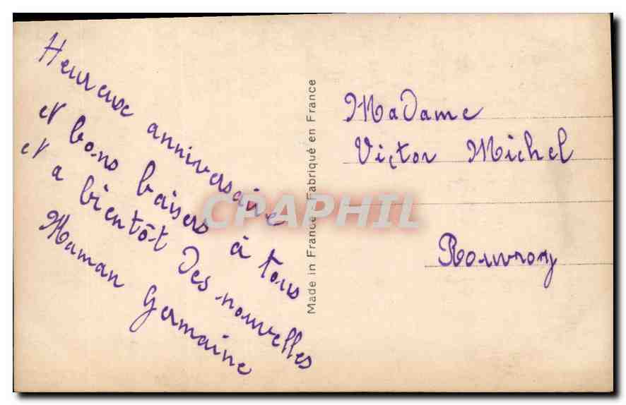 CPA Femme — Verso