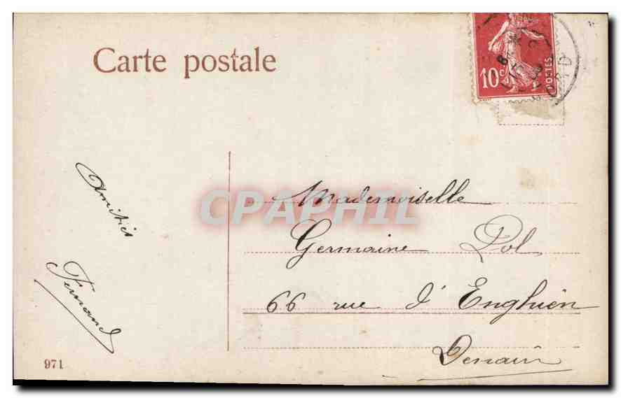 Jeune femme en robe de soirée — Éditeur EAS, n° 971 — Verso