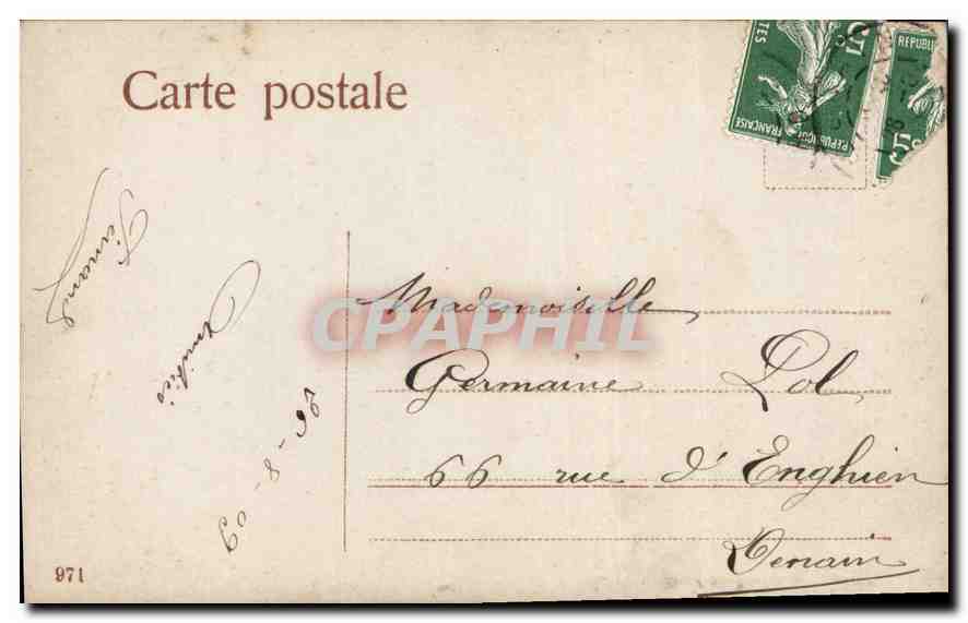 Jeune femme en robe rose — époque 1900 — éditeur non identifié — Rückseite