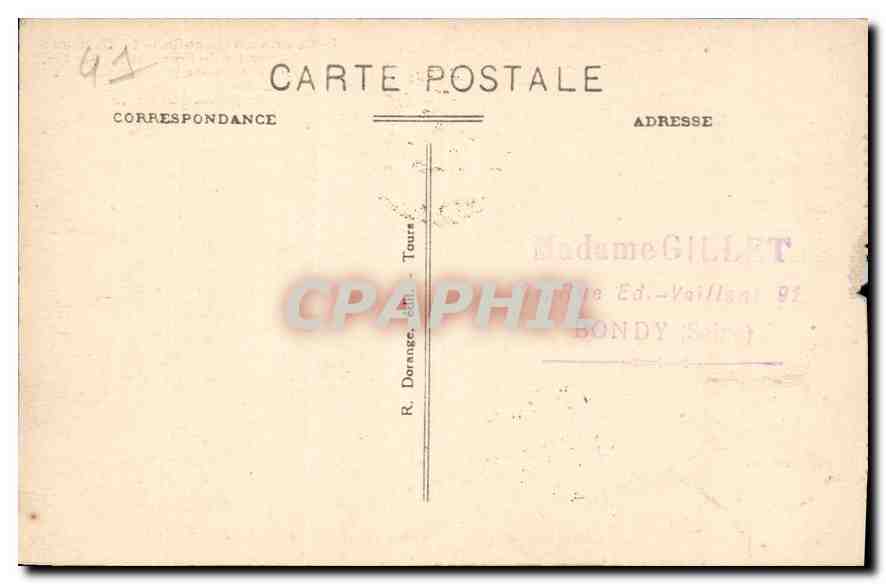 CPA Chambord L et Ch le Chateau l'Oratoire de Francois Ier sur les vatres se trouvent traces ces ver — Verso