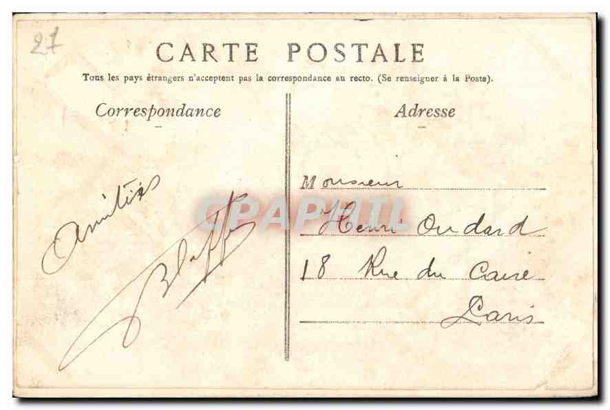 CPA Chambord le Chateau Partie centrale  — Verso