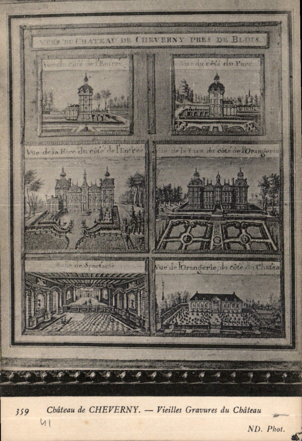 CPA Chateau de Cheverny Vieilles Gravures du Chateau 