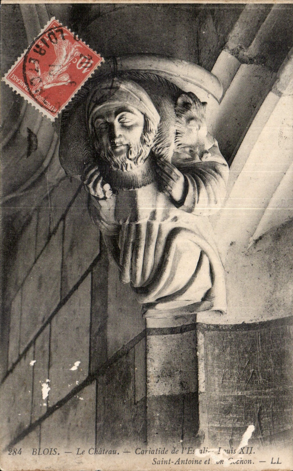 BLOIS — Le Château — Cariatide de l'Église — Saint-Antoine et Louis XII — LL