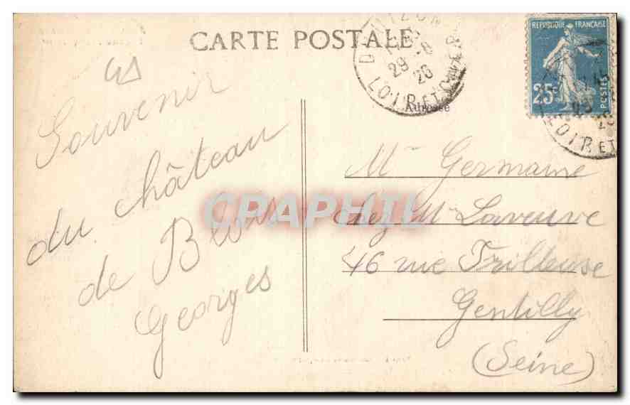 CPA Blois Le Chateau Facade Francois Ier  — Verso