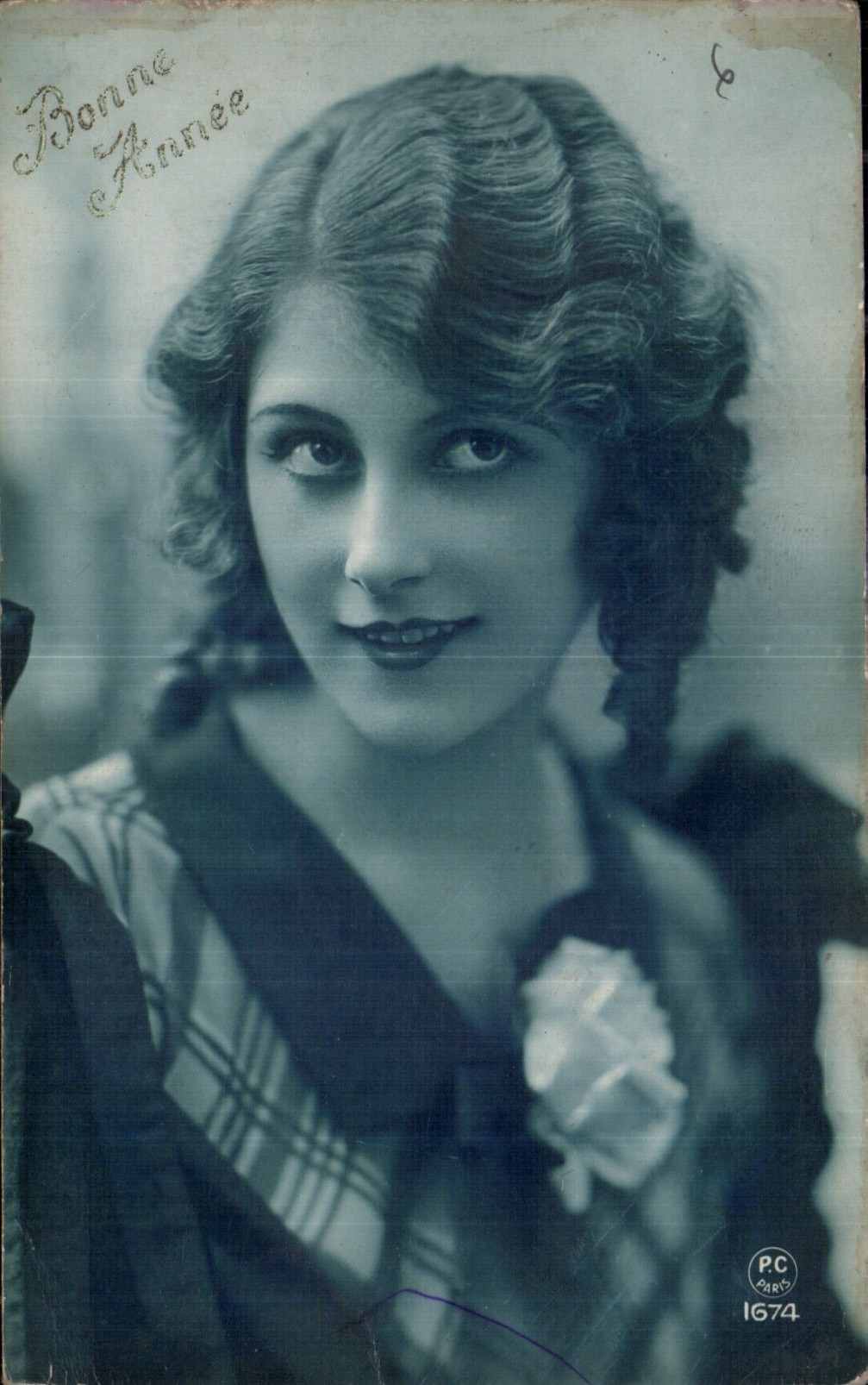 CPA Bonne Annee Femme