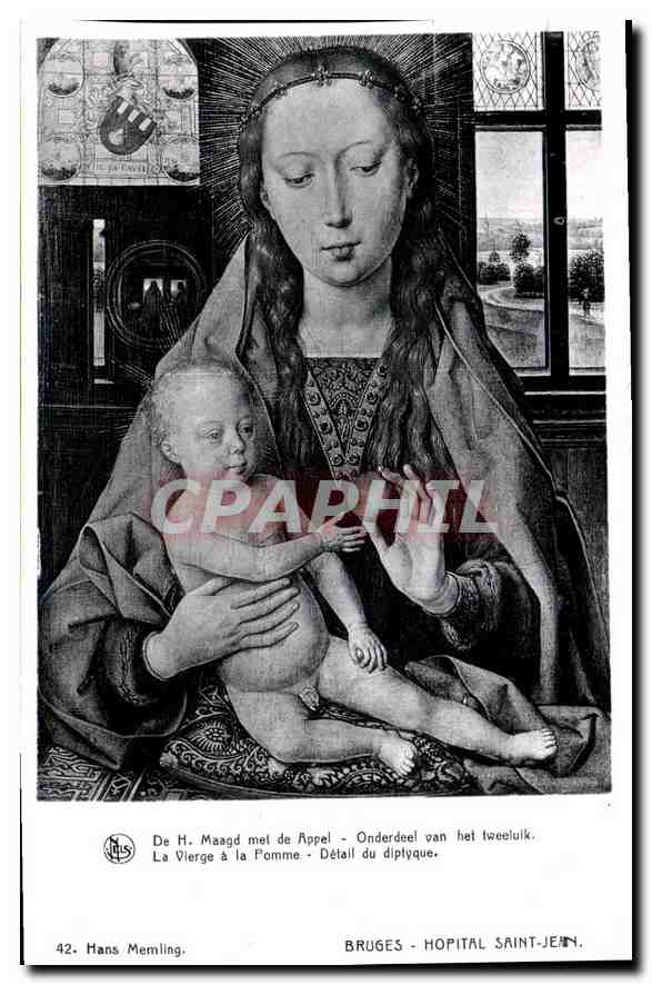 CPA La Vierge a la Pomme Detail du diptyque Bruges hopital Saint Jean 