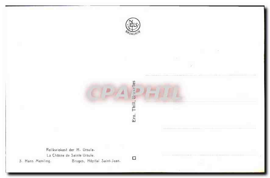 CPA La Chasse de Sainte Ursule Bruges hopital Saint Jean  — Rückseite