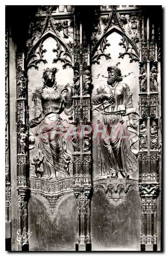 CPA Auch Gers la Cathedrale details de stalles la Charite et le Voyant 