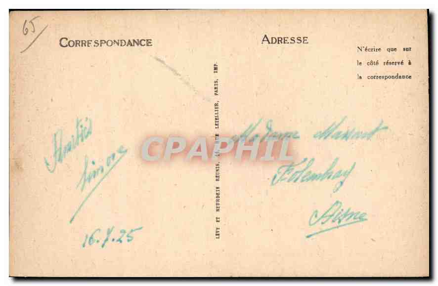 CPA Lourdes la Vierge couronnee et le Chateau Fort  — Verso