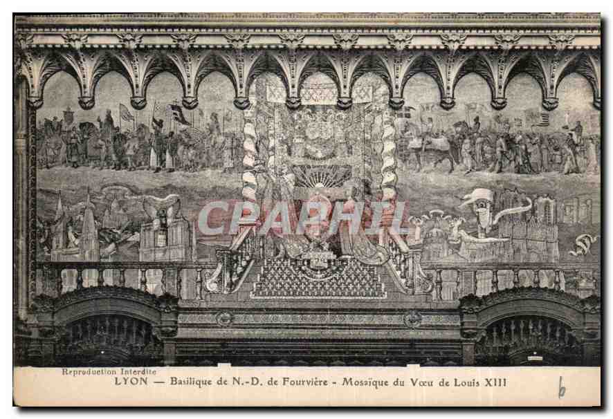 CPA Lyon Basilique de N D de Fourviere mosaique du Voeu de Louis XIII 