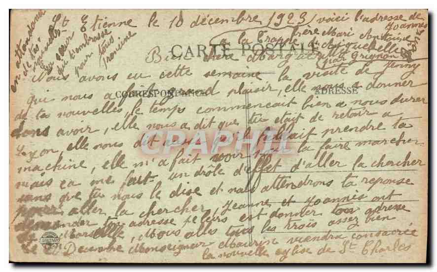 CPA Lyon Basilique de N D de Fourviere vierge du Sanctuaire  — Verso