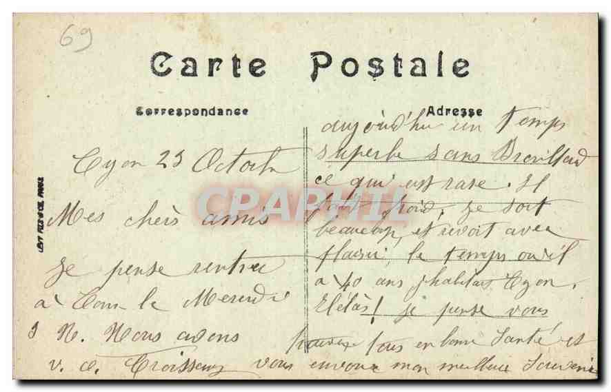 CPA Lyon ensemble de la Place Bellecour  — Verso