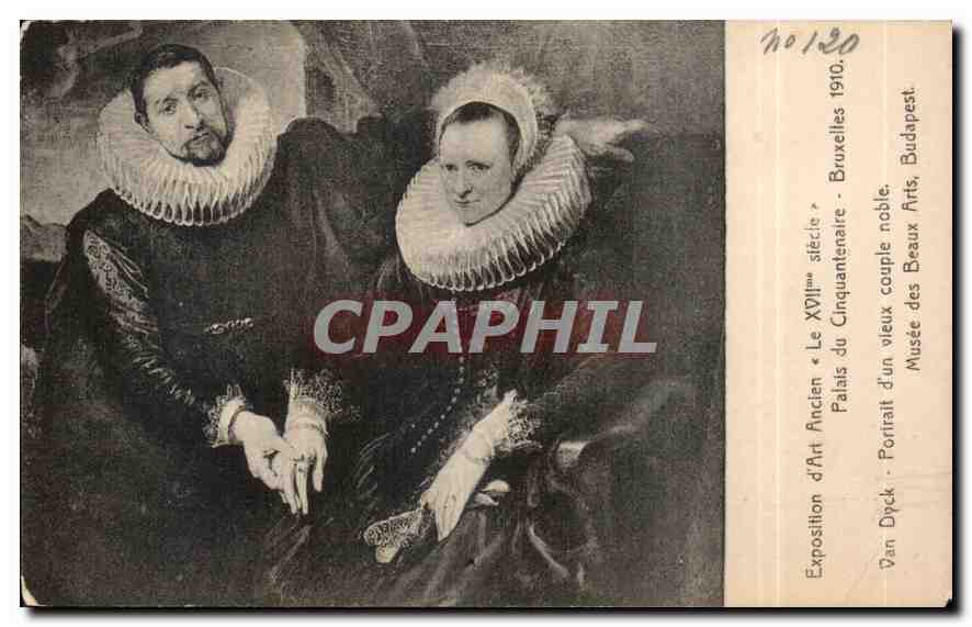 CPA Exposition d'Art Ancien le XVII siecle Palais du Cinquantenaire Bruxelles 1910 Van Dyck Portrait
