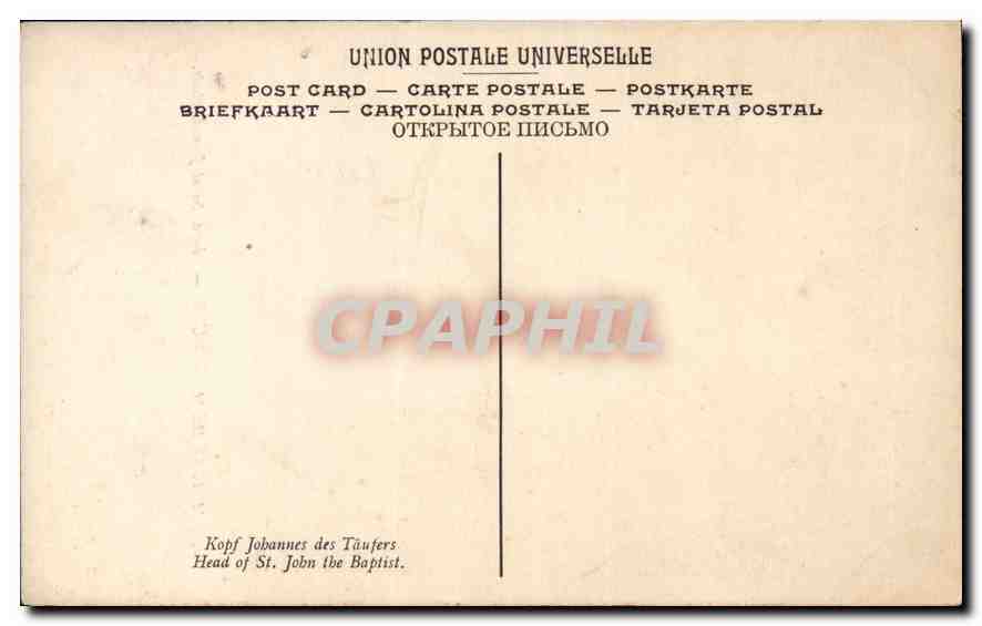 CPA Le Maitre de Ste Gudule Tete de Saint Jean Baptiste Musee de Bruxelles  — Verso