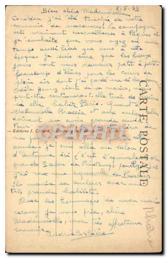 CPA Le Vieux Lyon portail renaissance de l'ancien palais abbatial d'ainay  — Verso