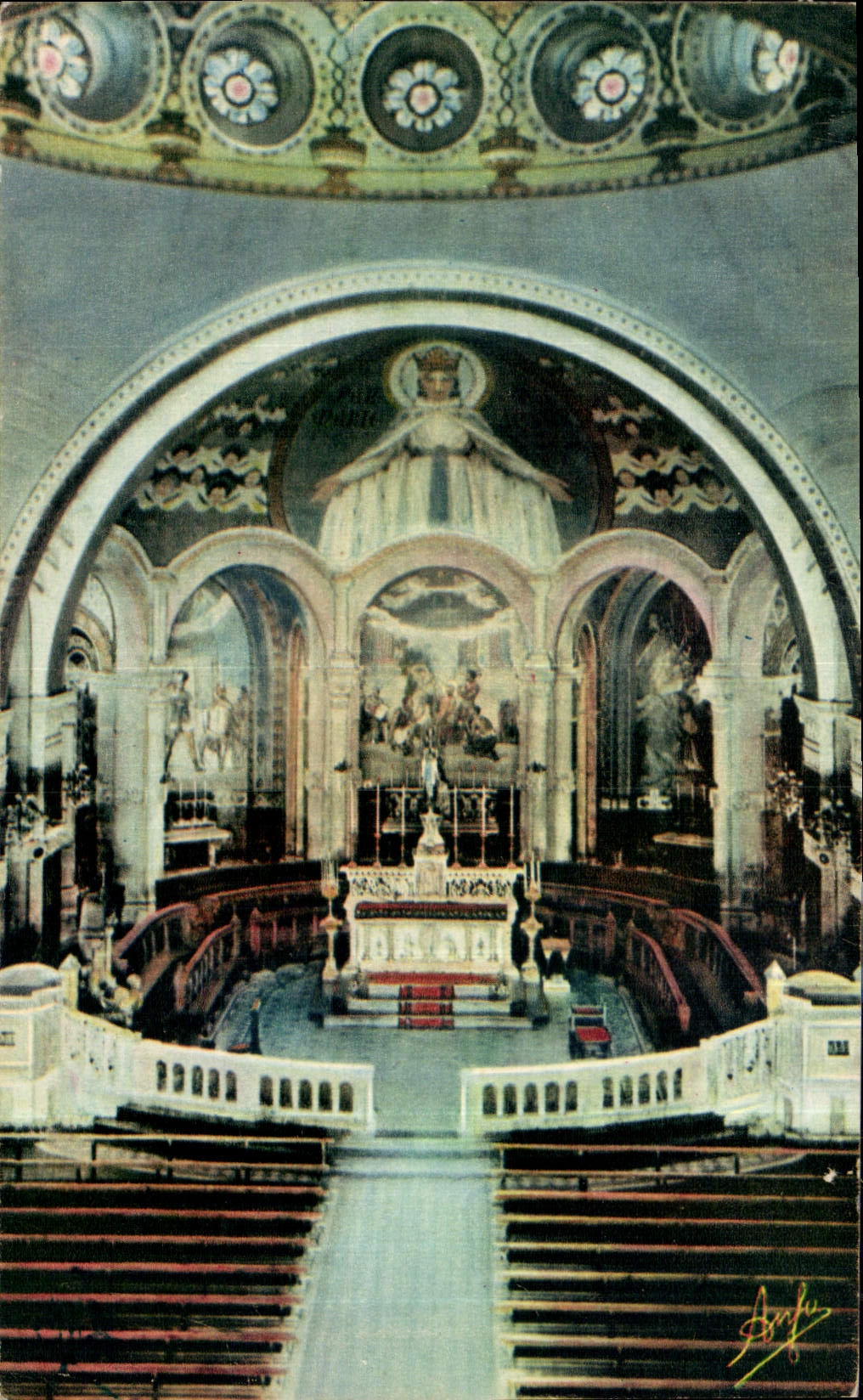 CPA Lourdes interieur de l'Eglise du Rasaire 