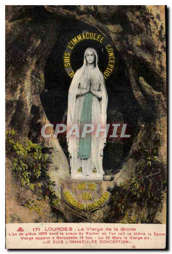 CPA Lourdes la Vierge de la Grotte 