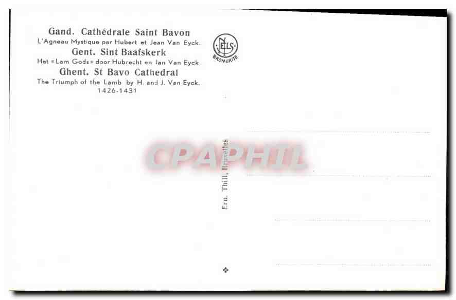 Adam et Ève — panneaux de la cathédrale Saint-Bavon de Gand — éditeur inconnu, n° de série non visible — Reverso
