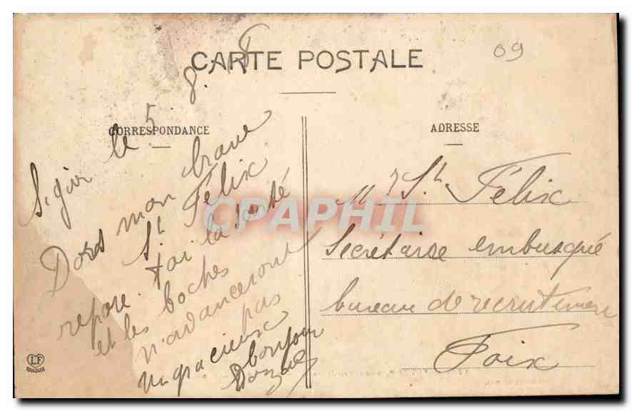 CPA Siguer pres Vic Dessos vue generale de l'Ouest  — Rückseite
