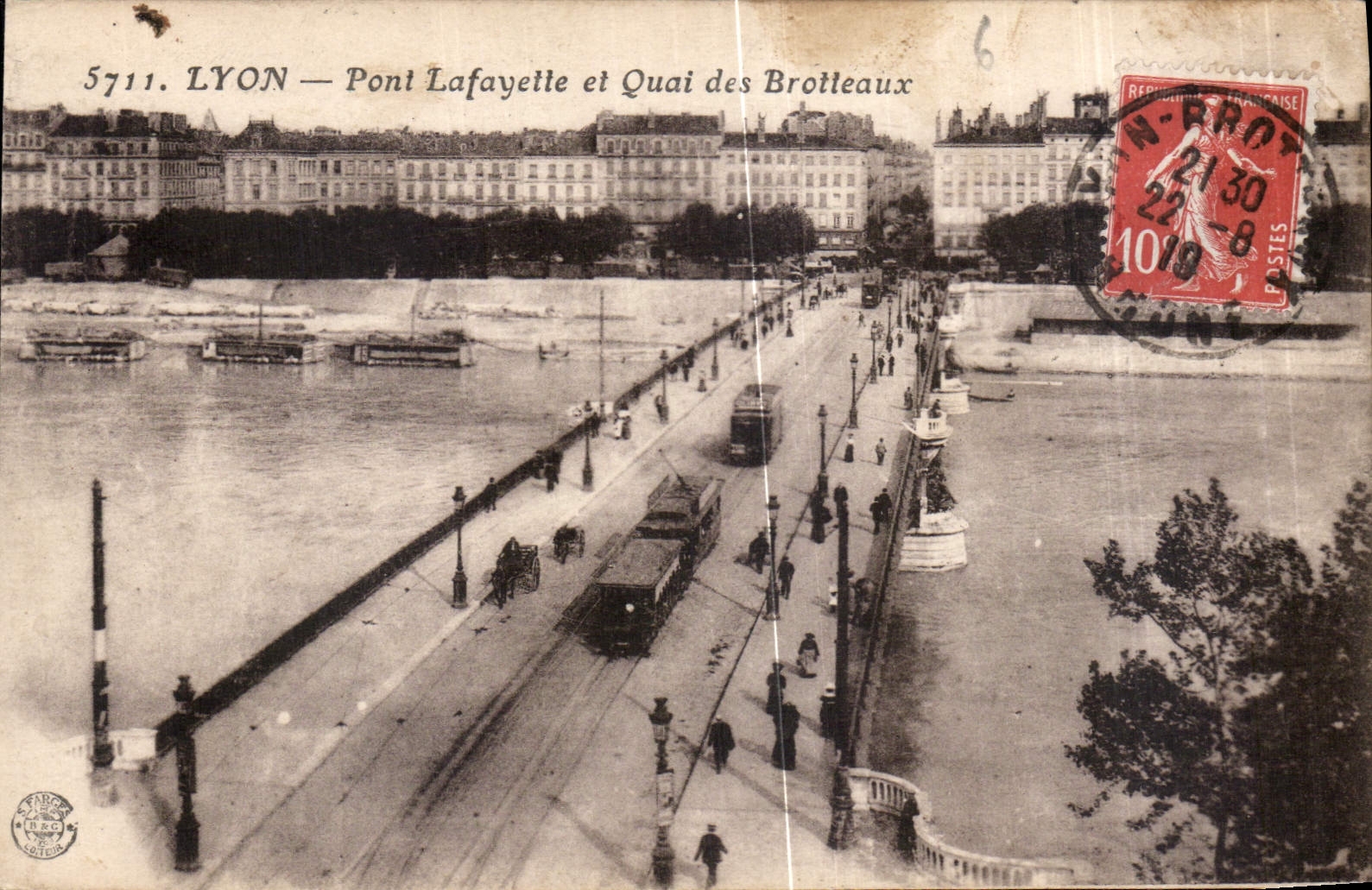 CPA Lyon Pont Lafayette et Quai des Brotteaux 