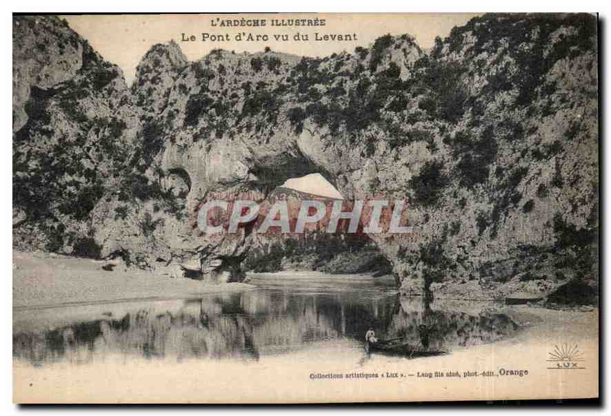 CPA L'Ardeche illustree le pont d'Arc vu du Levant 