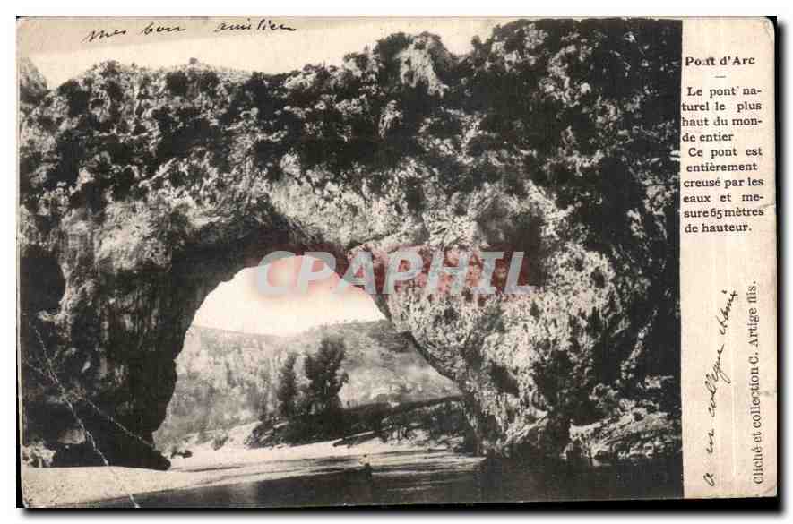 Pont d'Arc — le plus haut pont naturel du monde — éditeur C. Artige fils - Anverso