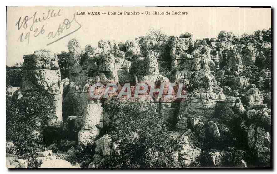 Les Vans — Bois de Patolive — Ein Chaos aus Felsen — A. Thibiau, Toulouse