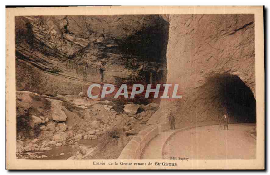 CPA Entree de la Grotte venant de St Girons 