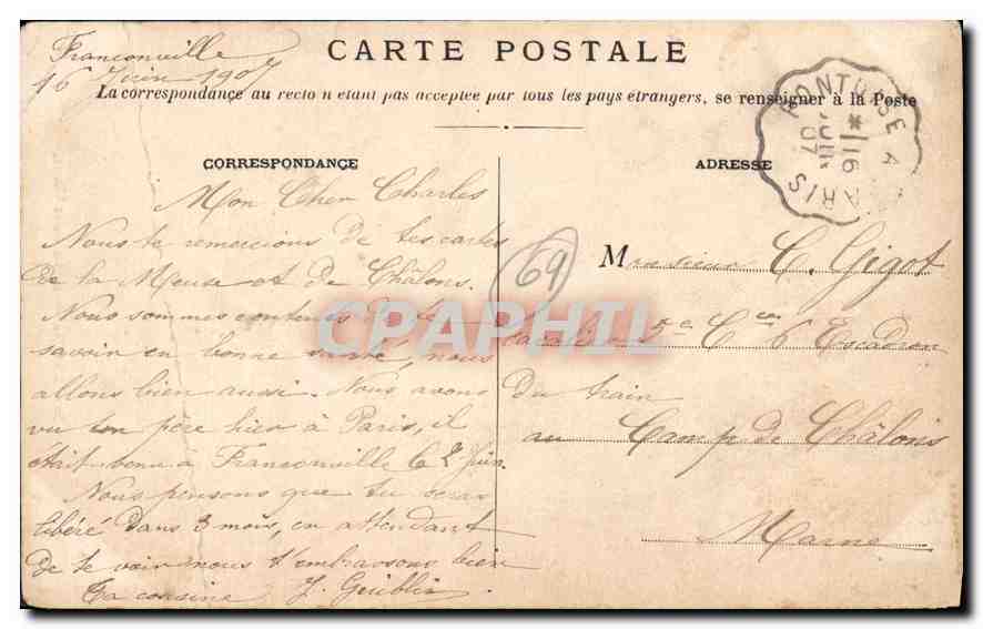 CPA Lyon Eglise Saint Nizier  — Verso
