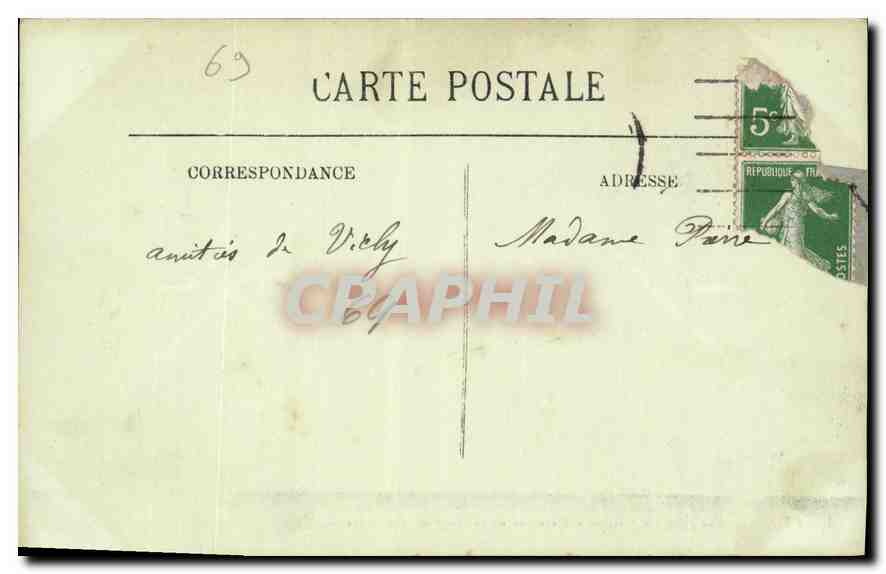 CPA Lyon vue generale prise de l'Ascenseur de la Tour de Fourviere  — Verso