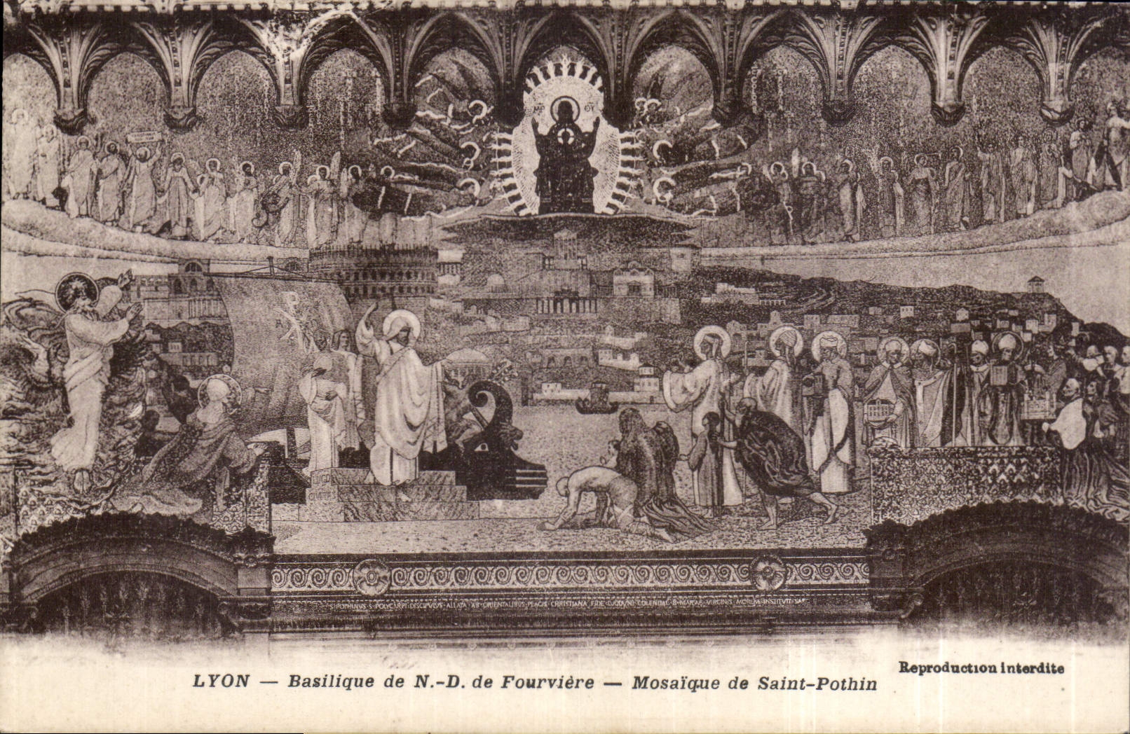 CPA Lyon Basilique de N D de Fourviere Mosaique de Saint Pothin 