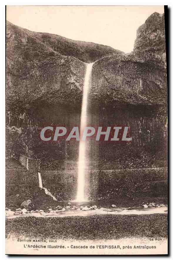 Cascade de l'Espissar, près Antraigues — Édition Martin, Vals