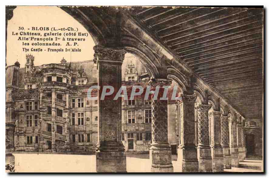 CPA Blois L et Ch Le Chateau galerie cote Est Aile Francois I a travers les colonnades 