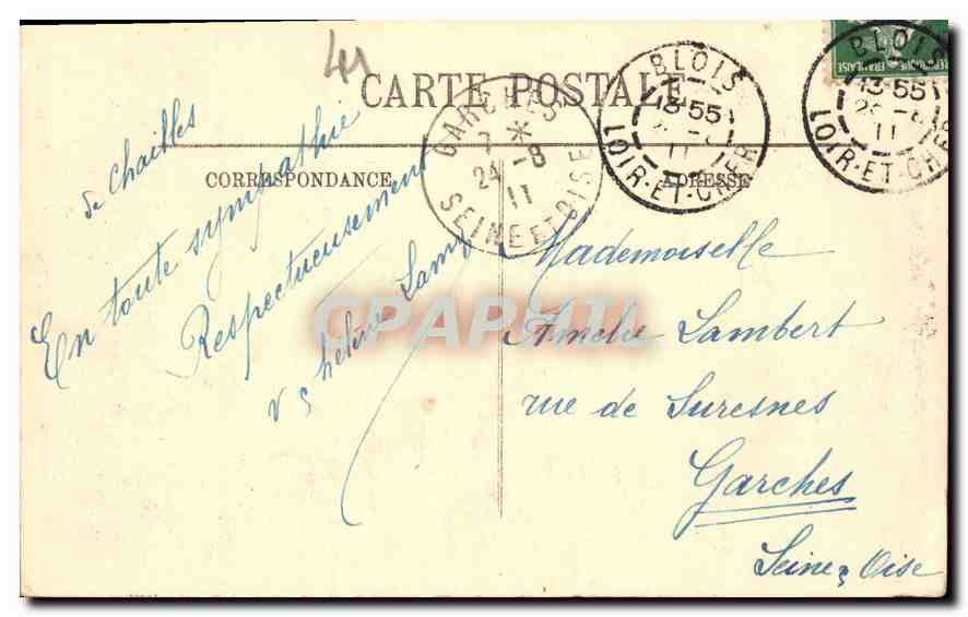 CPA Blois Le Chateau Aile Louis XII  — Rückseite