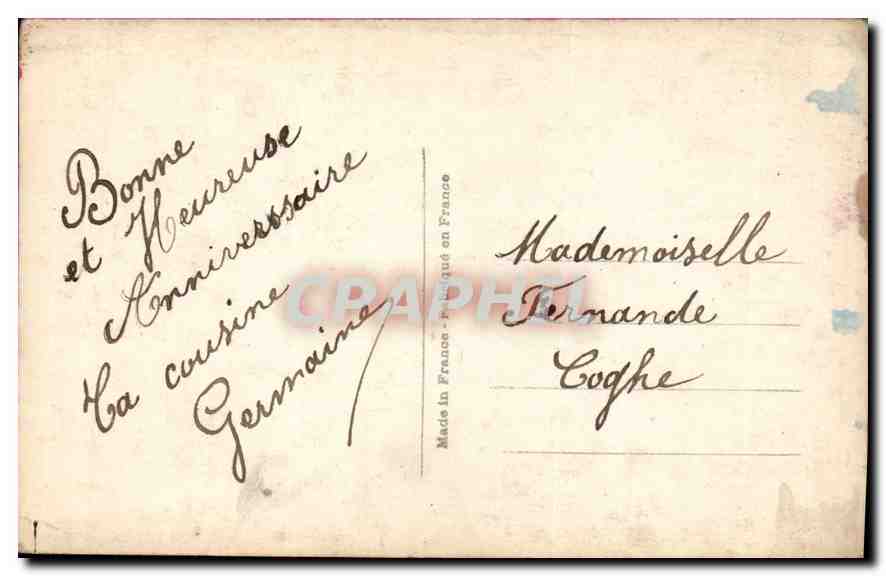 CPA Femme — Verso