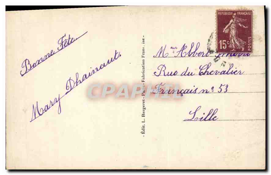 CPA Vive St Nicolas Femme — Rückseite