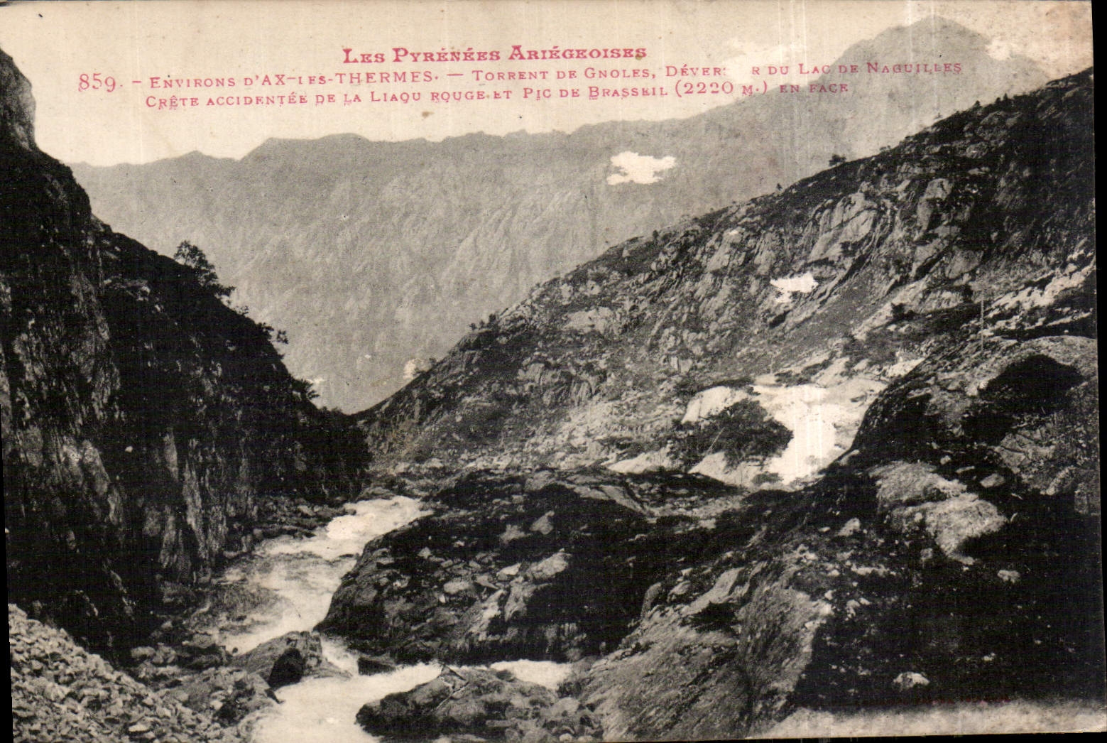 CPA Les Pyrenees Ariegeoises Environs d'Ax les Thermes Torrent de Gnoles 