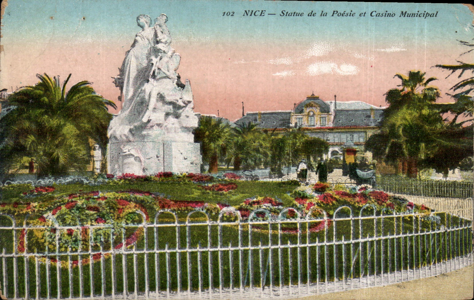CPA Nice Statue de la Poesie et Casino Municipal 