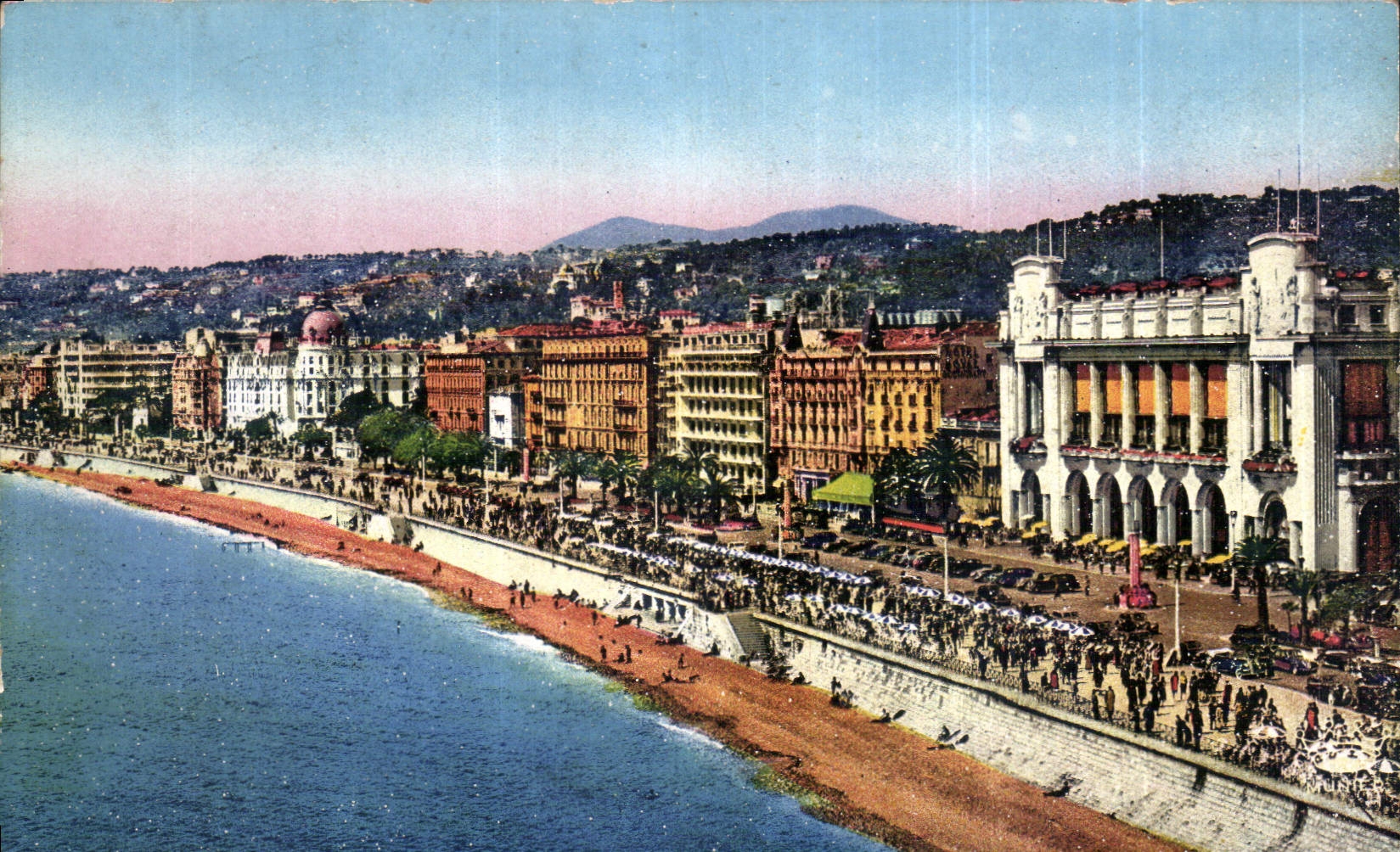 CPA Nice A M Promenade des Anglais Palais de la Mediterranee et les Hotels 