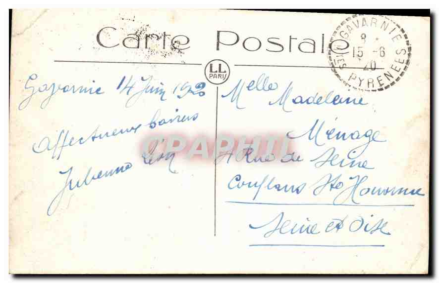 CPA Gavarnie La Breche de Tuquerouve Le Lac Glave et le Mont Perdu  — Verso